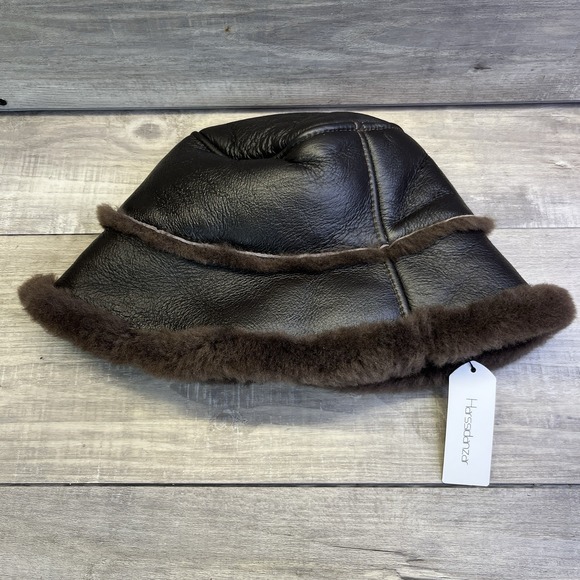 Harssidanzar Accessories - Harssidanzar Winter Fishing Hats S Men Or Women Lambskin Shearling Leather Nwt